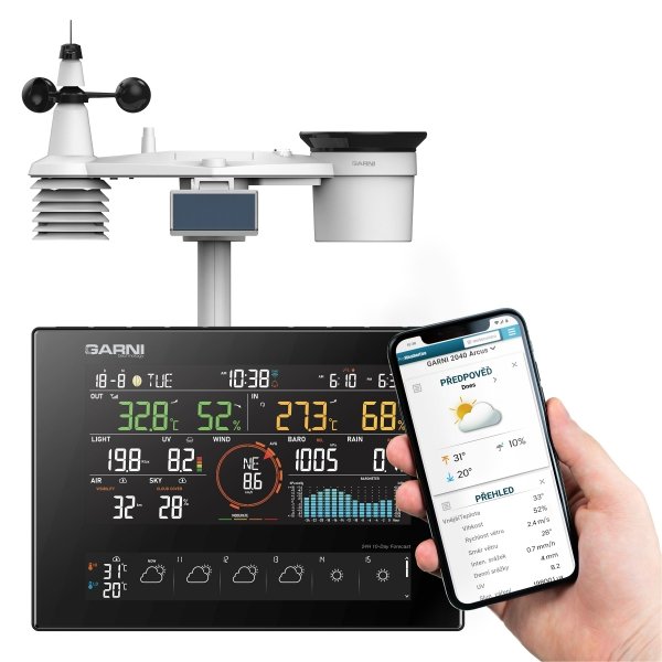 Garni 2040 ARCUS 2GEN stacja pogody bezprzewodowa 7 w 1 internetowa WiFi prognoza 24h/10 dni