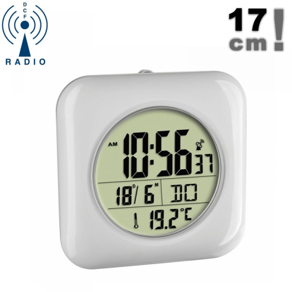 TFA 60.4513 zegar łazienkowy ścienny sterowany radiowo z termometrem 17 cm