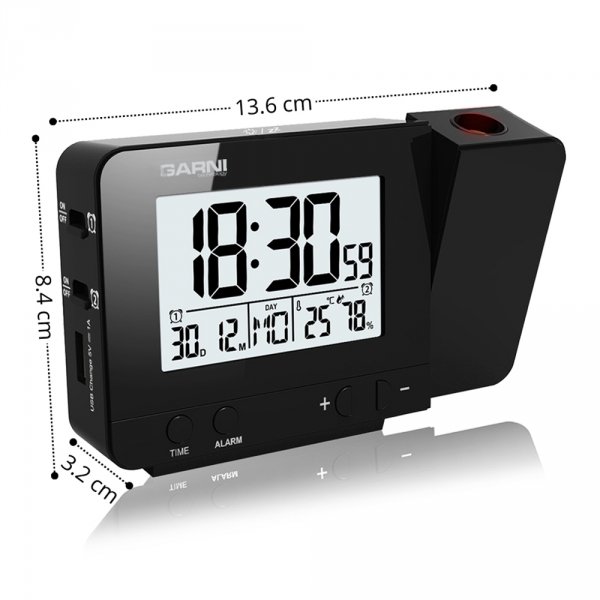 Garni 140 budzik elektroniczny z projektorem i czujnikiem temperatury - ZE ZWROTU