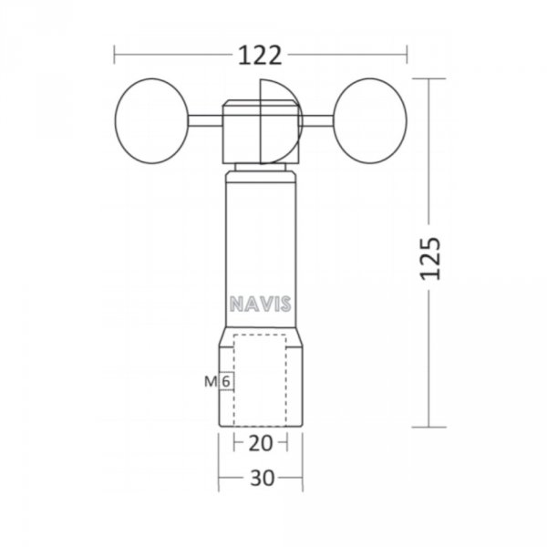 Navis WSS 103/PULSE czujnik prędkości wiatru anemometr rotorowy impulsowy dokładny