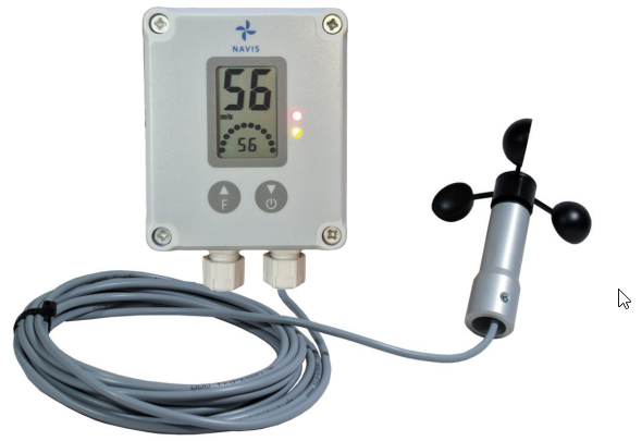 Navis Y211/WS miernik prędkości wiatru bezprzewodowy anemometr mechaniczny wyjście przekaźnikowe alarm dźwiękowy i wizualny