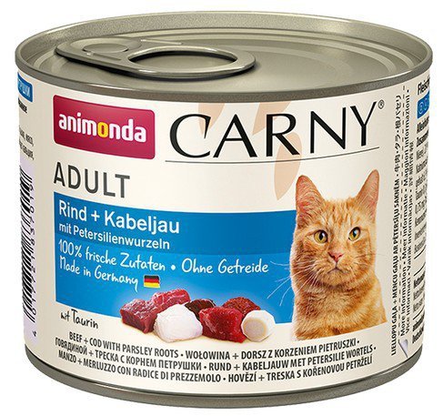 Animonda Carny Cat Adult Dorsz + Korzeń pietruszki puszka 200g