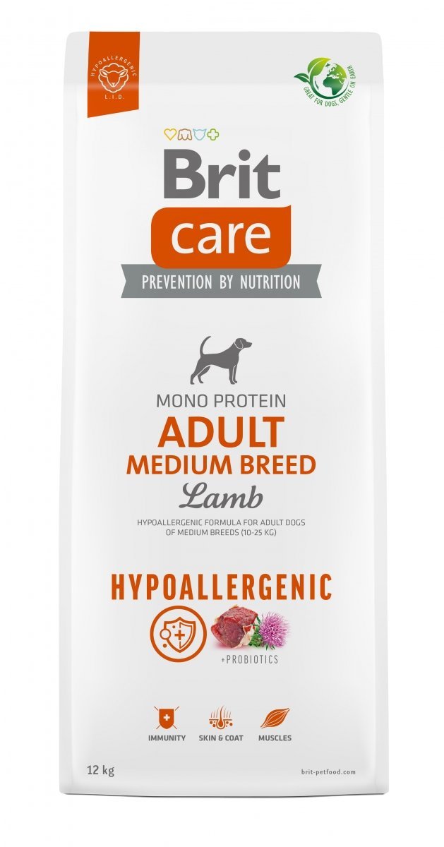 Brit Care Hypoallergenic Adult Medium Breed Lamb 12kg