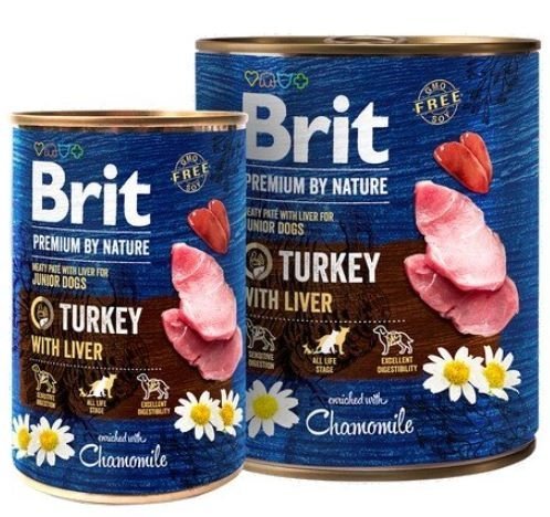 Brit Premium By Nature Turkey &amp; Liver Junior puszka 800g