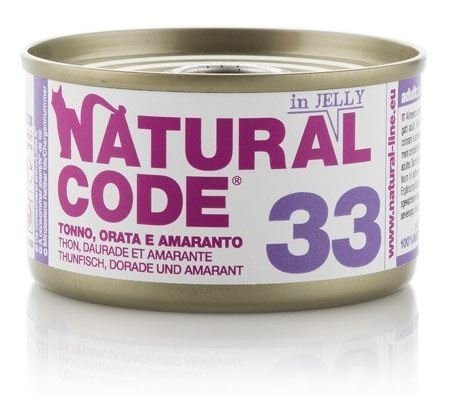 Natural Code Cat 33 Tuńczyk, dorada i amarantus w galaretce 85g