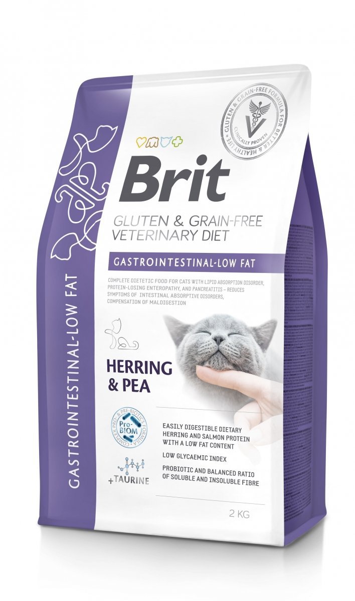 Brit Veterinary Diet Cat Gluten &amp; Grain-free Gastrointestinal Low Fat 2kg