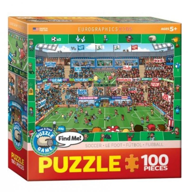 Puzzle 100 Find me- Mecz piłki nożnej (XXL)