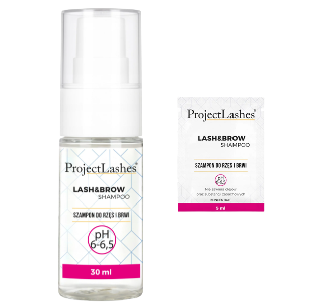 Profesjonalny szampon do rzęs i brwi, 5ml lub 30 ml NISKIE 6-6,5 pH Project Lashes