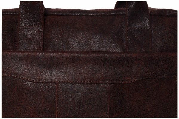 Skórzana męska torba na ramię Solome Oregon brązowa krek vintage detal 1