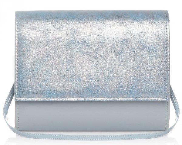Błękitna torebka wizytowa kopertówka Solome M6 lakier/dubaj przód