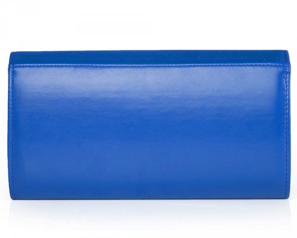 Kopertówka torebka damska Solome S5 kobaltowa mat/zamsz tył