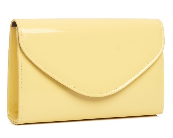 Żółta torebka wizytowa kopertówka Solome S2 lakier skos