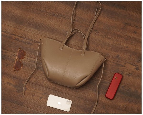 Włoska skórzana torba damska Shopperka Solome Monroe beżowa koniak plener