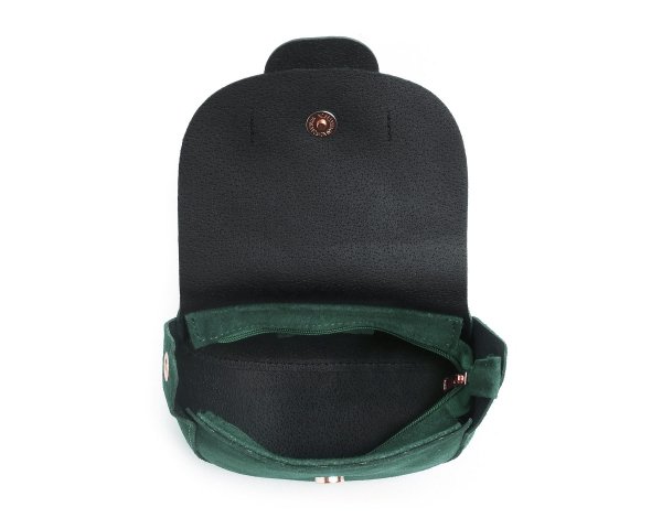 Zielona skórzana listonoszka torebka damska Solome Nola na ramię zamszowa wnetrze