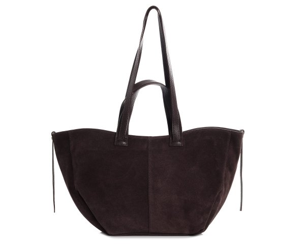 Skórzana torba damska włoska torebka miejska Solome Moza brązowa zamszowa na ramię