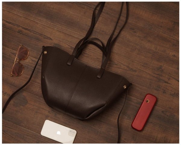 Włoska skórzana torba damska Shopperka Solome Monroe brązowa plener