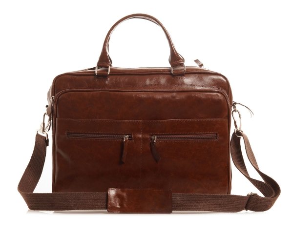 BRĄZOWA TORBA SKÓRZANA NA LAPTOPA SOLOME VERONA KONIAK