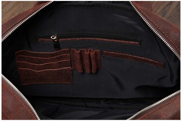 Skórzana męska torba na ramię Solome Oregon brązowa krek vintage kieszonka