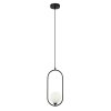 Lampa Wisząca Czarna Szklana Biała Kula LUPUS PND-3965-1-BK ITALUX