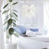  Dekoracyjna nowoczesna biała lampa wisząca pióra 6 źródeł światła designerska boho kula EMU ST-DN127 white Step Into Design