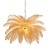 Dekoracyjna nowoczesna beżowa lampa wisząca pióra 6 źródeł światła designerska boho kula EMU ST-DN127 beige Step Into Design