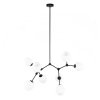 Czarna nowoczesna lampa wisząca szklane białe klosze Ferral Italux PND-75075-8-BK-WG do salonu jadalniana