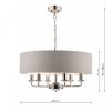 Żyrandol Niklowy Z Abażurem LAURA ASHLEY SORRENTO LA3718274-Q DAR LIGHTING