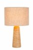 Lampa stołowa nocna trawertyn lniany klosz okrągły minimalistyczna designerska nowoczesna NIMUE 05556/81/41 LUCIDE