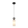 Nowoczesna lampa wisząca Santos Italux PND-95331-1-BK Opalowy biały czarny mat nad wyspę stół Art Deco