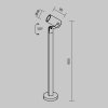 Lampa stojąca ogrodowa zewnętrzna aluminium czarna regulowana tuba Scope MAYTONI O025FL-01B1