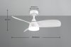 Nowoczesna lampa sufitowa z wiatrakiem LED biała klasyczna minimalistyczna metalowa ściemnialna na pilota HELSINKI R62732131 Rl