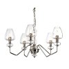 Żyrandol Armand - 5 źródeł światła - Polerowany nikiel szklane klosze w kształcie kielicha industrialny nowoczesny dworkowy DL-ARMAND5-PN ELSTEAD LIGHTING