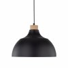 Minimalistyczna lampa wisząca w stylu rustykalnym czarna z elementem drewnianym CAP BLACK 2071 TK-Lighting 