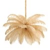 Dekoracyjna nowoczesna beżowa lampa wisząca pióra 6 źródeł światła designerska boho kula EMU ST-DN127 beige Step Into Design