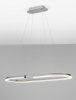 Srebrna owalna lampa wisząca nad wyspę stół ORINOCO LE44532 Luces Exlusivas