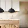 Minimalistyczna lampa wisząca w stylu rustykalnym czarna z elementem drewnianym CAP BLACK 2071 TK-Lighting 