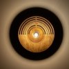 Dekoracyjny nowoczesny drewniany okrągły kinkiet ścienny szklany bursztynowy klosz w stylu boho LUNAR WOOD 11013 TK-Lighting