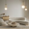 Lampa wisząca złota metalowa biała kula designerska uniwersalna regulacja wysokości Telford MAYTONI P361PL-01G