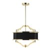 ZŁOTA LAMPA WISZĄCA Z CZARNYM ABAŻUREM GLAMOUR ORLICKI DESIGN STESSO GOLD NERO S LAMPA W NOWOJORSKIM STYLU