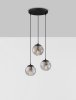 Klasyczna lampa wisząca potrójna czarna szklane kule minimalistyczna uniwersalna dekoracyjna elegancka CELONDA LE45219 Luces Exclusivas
