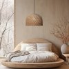 Naturalna  pleciona lampa wisząca z rattanu w stylu japandi KANSO LP-2025/1P 40 cm Light Prestige
