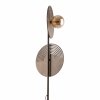 Dekoracyjna nowoczesna lampa podłogowa stojąca drewniane okrągłe elementy w stylu boho szklane bursztynowe klosze LUNAR WOOD 16135 TK-Lighting