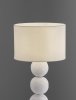 Lampka stołowa nocna biała tkaninowy abażur skandynawska minimalistyczna klasyczna kule CELVIRO LE45306 Luces Exclusivas