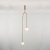 Złota dekoracyjna nowoczesna lampa wisząca molekularna białe szklane kule minimalistyczna uniwersalna LOOP ST-8928S brass Step Into Design