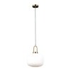 Minimalistyczna lampa wisząca FOSSE Italux PND-408817-1-HBR-WH karbowany klosz biały do jadalni nad wyspę stół art deco