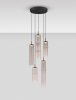 Minimalistyczna lampa wisząca LED szklana tuba kolor mokka uniwersalna klasyczna możliwość ściemniania SARTANO LE45164 Luces Exclusivas