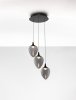 Nowoczesna lampa wisząca LED potrójna owalny czarny szklany klosz uniwersalna klasyczna minimalistyczna możliwość ściemniania VAZENDO LE45116 Luces Exclusivas
