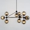 Molekularna lampa wisząca czarna bursztynowe klosze kule ASTRIFERO-10 ST-9047-10 amber