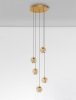 Oryginalna Złota Lampa Wisząca Szklane Kule w Stylu Art Deco LUCES EXCLUSIVAS CUYO LE44212