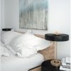 Czarna lampka stołowa nocna okrągła szklana minimalistyczna klasyczna nowoczesna uniwersalna ARTDECO MT8872 black Step Into Design